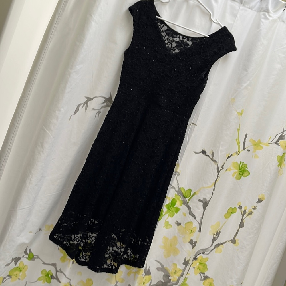 Black lace dress fully lined lace dress